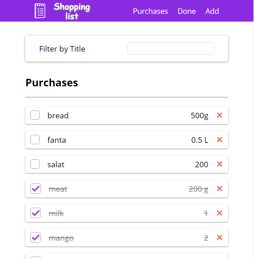 shopping-list app